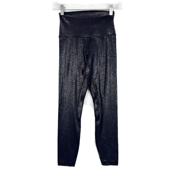 Lululemon Align High-Rise Pant 25" *Shine Radiate Foil Print Black Size 4 EUC - Picture 1 of 12